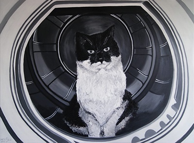 Creayv | Portret | Kat in de wasmachine | Acrylverf | 2011