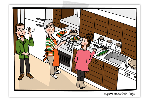 Creayv illustratie koken met oma Creayv illustratie koken met oma