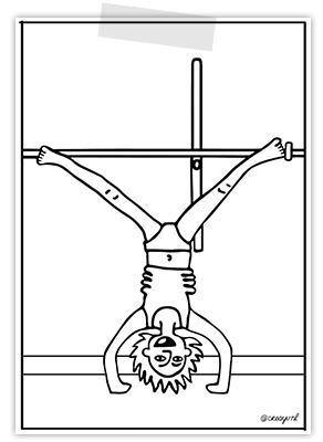 Creayv kleurplaat endocrinologie Wilhelmina Kinderziekenhuis jonge kinderen Handstand