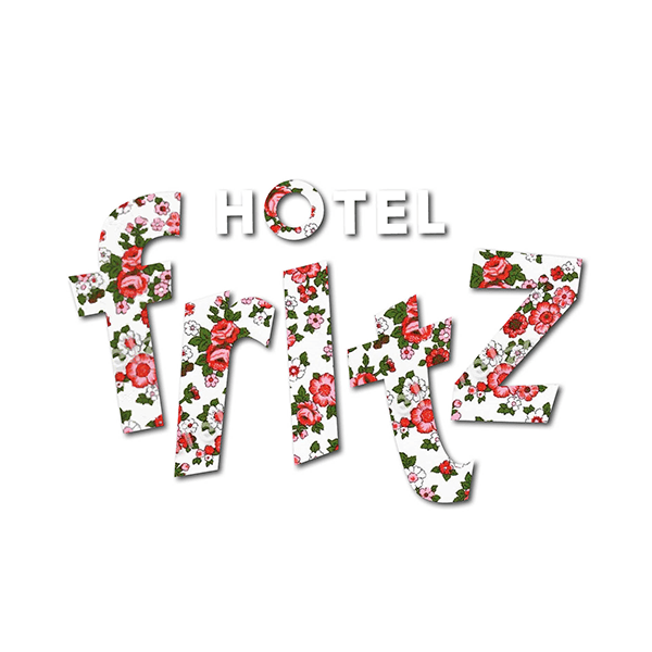 Logo hotel Fritz met bloemen
